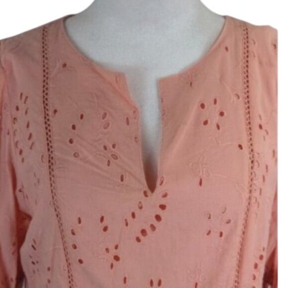 Universal Thread Dress Pink Eyelet Lace Mini Boho Cottagecore Peasant Medium - Picture 4 of 5